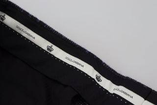 Grau karierte Herrenhose mit mittlerer Bundhöhe