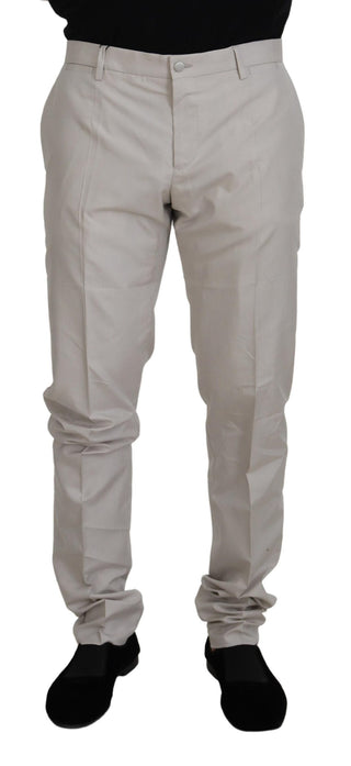 Off-White Seidenchinohose mit mittlerer Bundhöhe