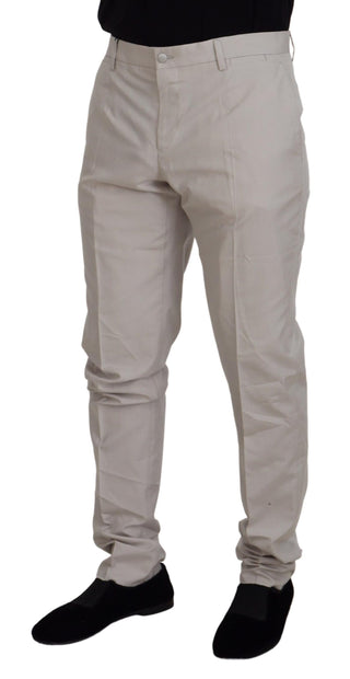 Off-White Seidenchinohose mit mittlerer Bundhöhe