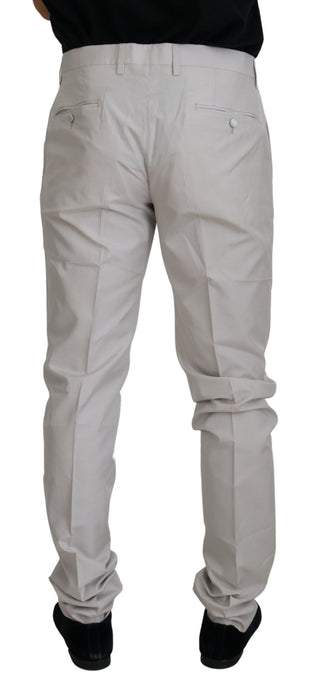Off-White Seidenchinohose mit mittlerer Bundhöhe