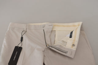 Off-White Seidenchinohose mit mittlerer Bundhöhe
