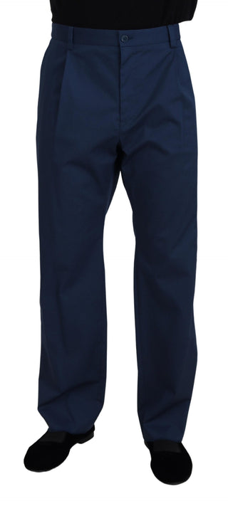 Blaue Hose aus Baumwolle im geraden Schnitt