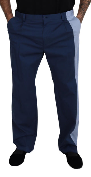 Blaue Hose aus Baumwolle im geraden Schnitt