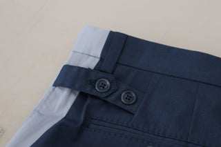 Blaue Hose aus Baumwolle im geraden Schnitt
