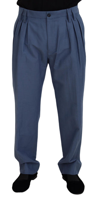 Pantalones chinos formales azules de lino para hombre