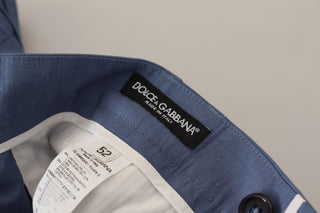 Pantalones chinos formales azules de lino para hombre