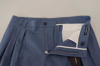 Blaue Leinen-Chino-Anzughose