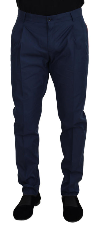 Blaue Chino-Anzughose aus Baumwolle