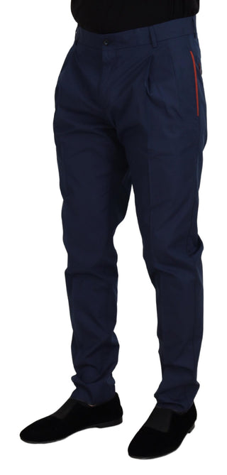 Blaue Chino-Anzughose aus Baumwolle