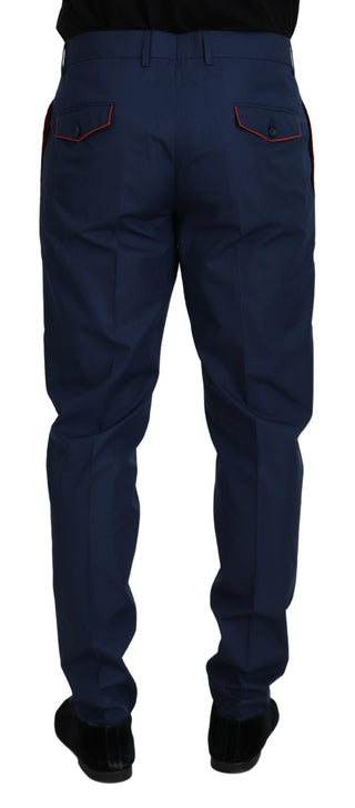 Blaue Chino-Anzughose aus Baumwolle