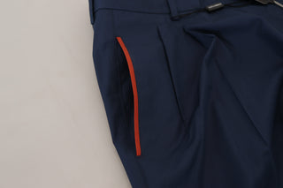 Blaue Chino-Anzughose aus Baumwolle