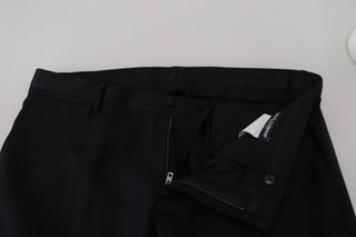 Schwarze Woll-Chino Anzughose