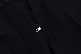 Pantalones chinos formales negros de poliéster