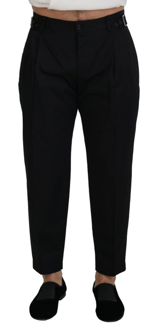 Schwarze Chino-Stoffhose