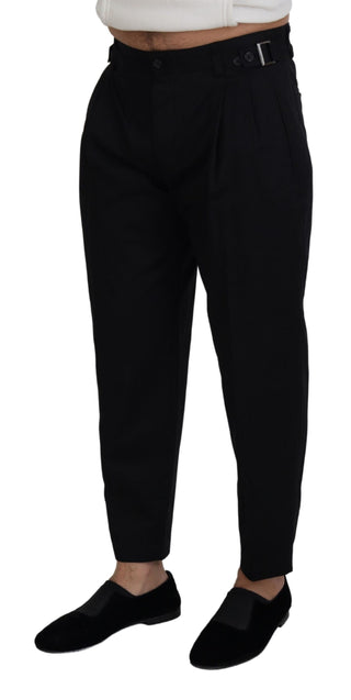 Schwarze Chino-Stoffhose