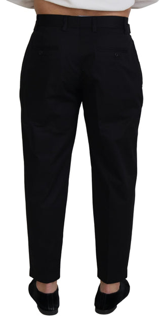 Schwarze Chino-Stoffhose