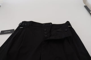 Schwarze Chino-Stoffhose
