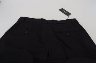 Schwarze Chino-Stoffhose