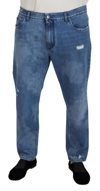 Blaue Jeans aus gewaschener Baumwolle