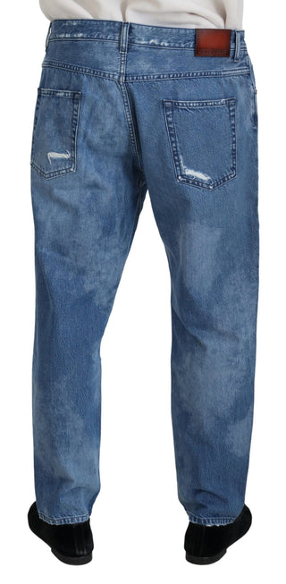 Blaue Jeans aus gewaschener Baumwolle