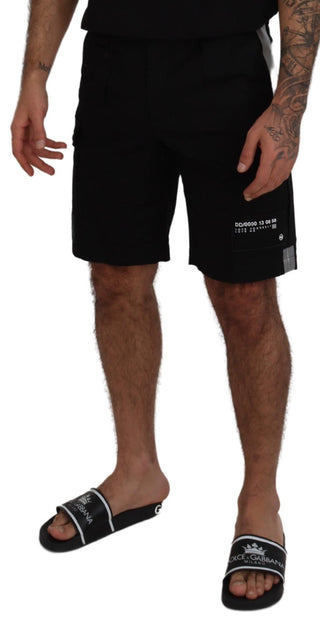 Bermudas cargo casuales negras