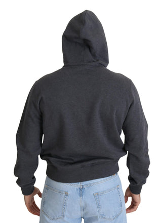 Grauer Logo Kapuzenpullover aus Baumwolle