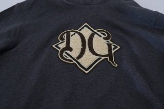 Grauer Logo Kapuzenpullover aus Baumwolle