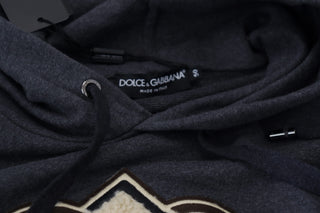 Grauer Logo Kapuzenpullover aus Baumwolle