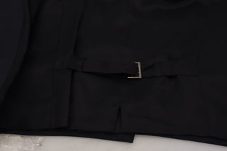 Schwarze Weste aus Woll-Stretch, festliche Weste
