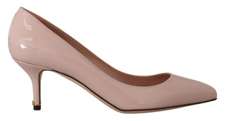 Pinkfarbene Lackleder Kitten Heel Pumps