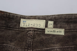 Jeans ajustados de pana de algodón gris lavado para hombre