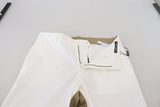 White Brown Slim Fit Chino Pants