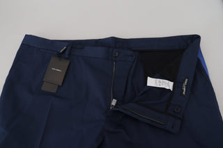 Blaue Baumwoll-Herren-Cropped-Hose