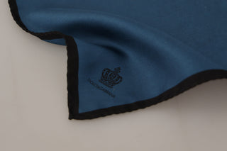 Pañuelo cuadrado estampado DG Corona azul y negro