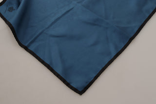 Pañuelo cuadrado estampado DG Corona azul y negro