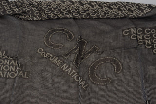Grauer Logo-Strick-Schlauchschal