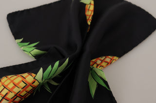 Schwarzes quadratisches Ananas-Halstuch