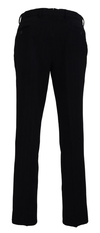 Pantalones formales para hombre de algodón negro corte recto