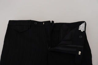 Pantalones formales para hombre de algodón negro corte recto