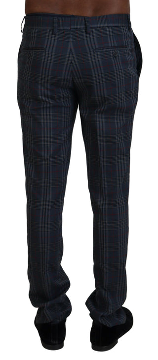 Herrenhose aus reiner Schurwolle, Grau Kariert