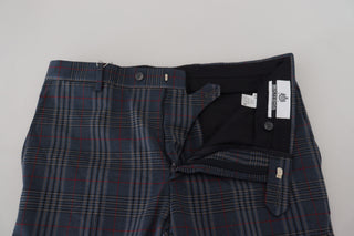 Herrenhose aus reiner Schurwolle, Grau Kariert
