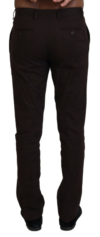 Braune Baumwollhose für Herren, schmal zulaufend, formell