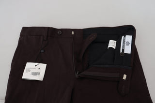 Braune Baumwollhose für Herren, schmal zulaufend, formell