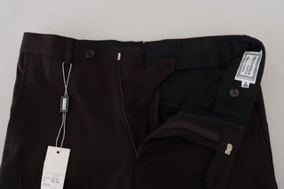 Pantalones formales de hombre corte recto marrón  