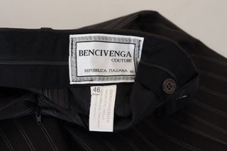 Black Stripes Viscose Dress Pants