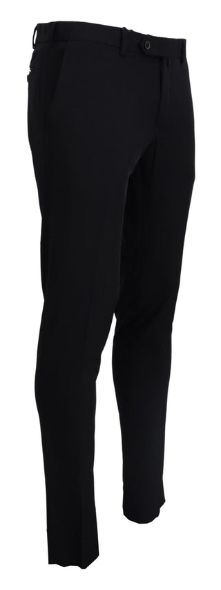 Pantalones formales de vestir negros con corte cónico  
