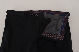 Pantalones formales de vestir negros con corte cónico  