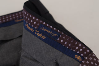 Pantalones formales de vestir negros con corte cónico  