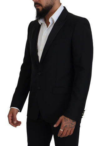 Schwarzer, schmal geschnittener, formeller Martini-Blazer