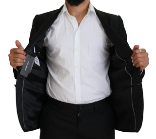 Schwarzer, schmal geschnittener, formeller Martini-Blazer